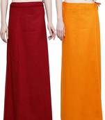 Multicolor Women's Cotton Plain Stitched Inskirt Saree Petticoats Combo