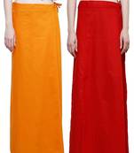 Multicolor Women's Cotton Plain Stitched Inskirt Saree Petticoats Combo