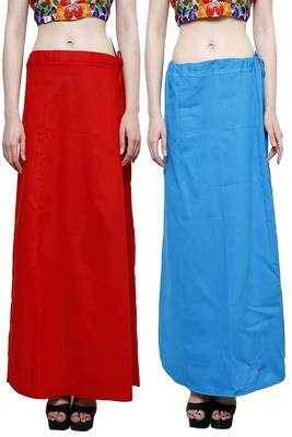 Multicolor Women's Cotton Plain Stitched Inskirt Saree Petticoats Combo 1