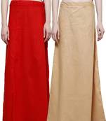 Multicolor Women's Cotton Plain Stitched Inskirt Saree Petticoats Combo