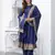 Women Blue Rayon Kurta with Trousers And Dupatta Set