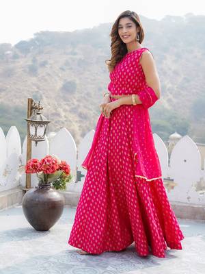 Women Pink Viscose Rayon Lehenga Choli Dupatta 2