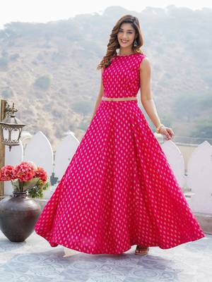 Women Pink Viscose Rayon Lehenga Choli Dupatta 3