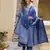 Women Blue Pure Cotton Kurta with Trousers And Dupatta Set