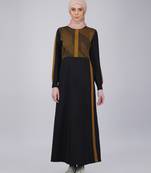 Silk Route | Mustard Touch Linear Print Abaya (Jilbab) | Length 54