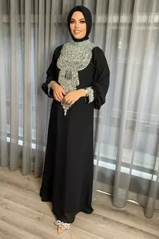 Eid Royal Dubai Beaded Kaftan Abaya Party Fancy African Clothing Crystal Fancy Work New Collection Dress