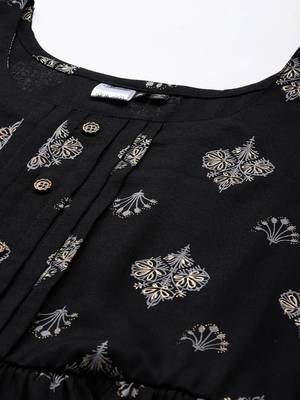 Black printed cotton ethnic-kurtis 2