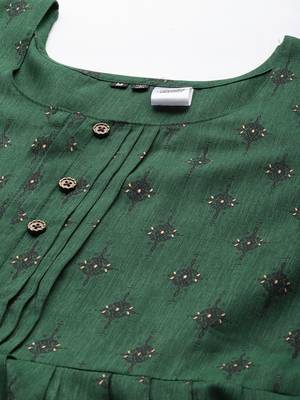 Green printed cotton ethnic-kurtis 2