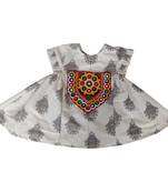 Aglare cotton bandhni frock ,,frocks for girls,, frocks for kids, frocks. white