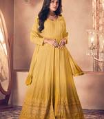 Yellow sequins pure georgette salwar