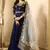 Blue Embroidered Faux Georgette Salwar