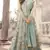 Ice Blue Net Golden Thread Embroidered Anarkali