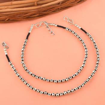 Silver Plated Beaded Anklet 1