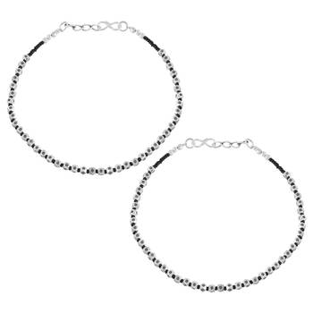 Silver Plated Beaded Anklet 2