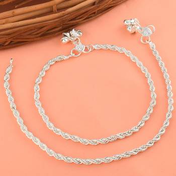 Silver Plated Designer Anklet 1