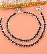 Black Beaded Anklet
