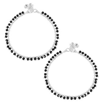 Black Beaded Anklet 2
