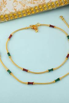Golden Anklet With Enamel