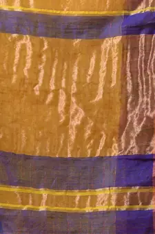 Yellow Cotton Silk Handwoven Saree With Check Designs