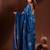 Sapphire Blue Linen Handwoven Saree With Nakshi Motifs