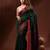 Forest Green Linen Handwoven Saree With Nakshi Border