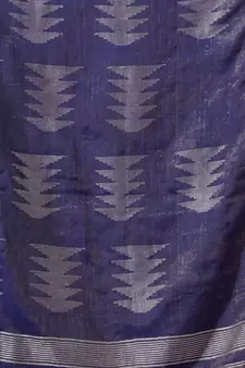 Blue Tissue Handwoven Saree With Texture Pallu