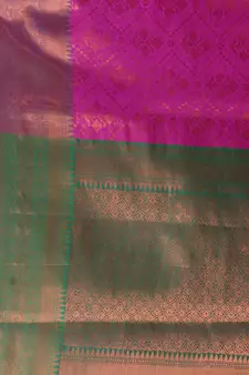 Shocking Pink Handwoven Brocade Silk Saree With Zari Woven Nakshi Designs