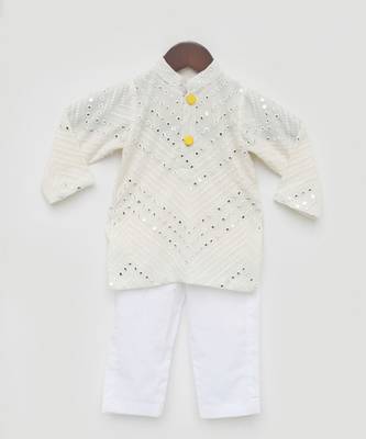 Mirror Embroidery Kurta and Pant 1