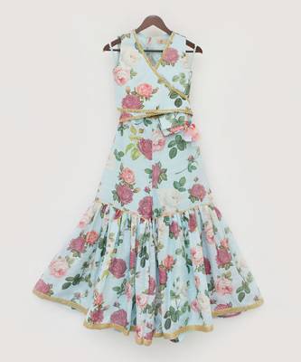 Blue floral Printed Top and Sharara 1