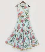 Blue floral Printed Top and Sharara