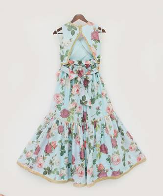 Blue floral Printed Top and Sharara 2