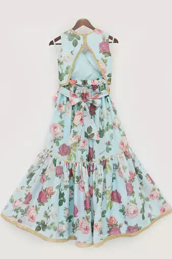 Blue floral Printed Top and Sharara