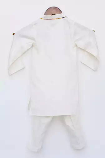 Off white Kurta and Pant with Scooter Motif