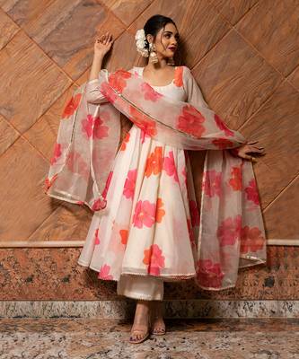 Carnation Off White Anarkali Set 2