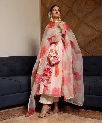 Carnation Off White Anarkali Set 3