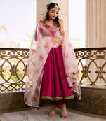 Magenta Lilly Anarkali Set