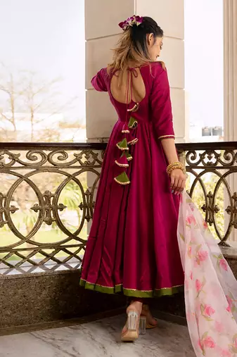 Magenta Lilly Anarkali Set