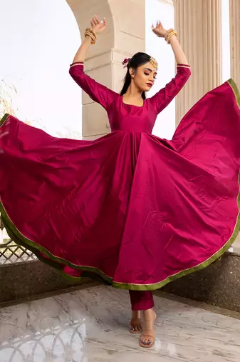 Magenta Lilly Anarkali Set