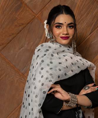 Polka Dot Black Kurta Set 5