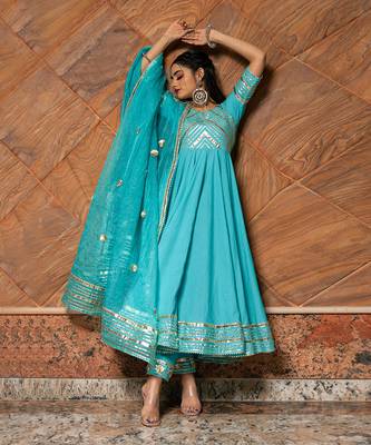 Inayat Blue Anarkali Set 2