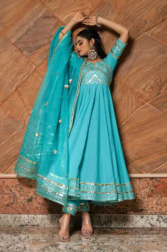 Inayat Blue Anarkali Set
