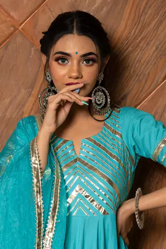 Inayat Blue Anarkali Set