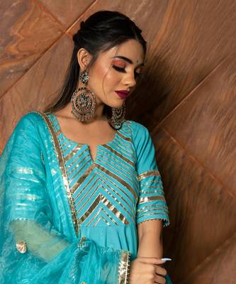 Inayat Blue Anarkali Set 4