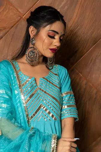 Inayat Blue Anarkali Set