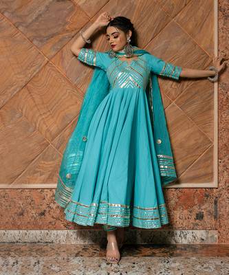 Inayat Blue Anarkali Set 5
