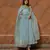 Women's Powder Blue Cotton Silver Anarkali Set