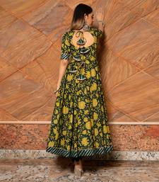 Idika Green Block Anarkali Set