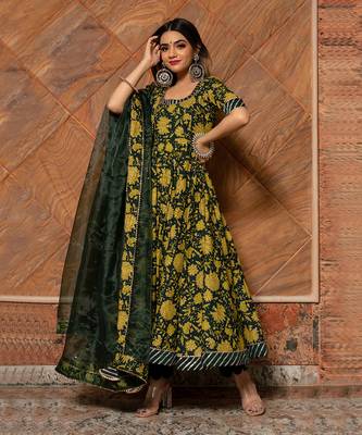Idika Green Block Anarkali Set 4