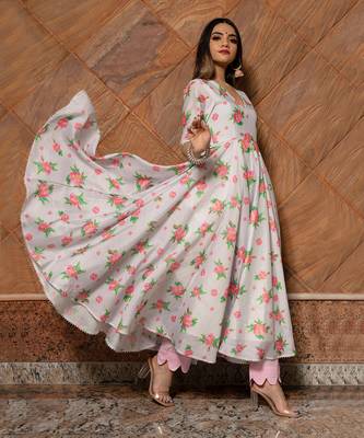 Flamingo Chanderi Anarkali Set 2