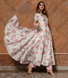 Flamingo Chanderi Anarkali Set